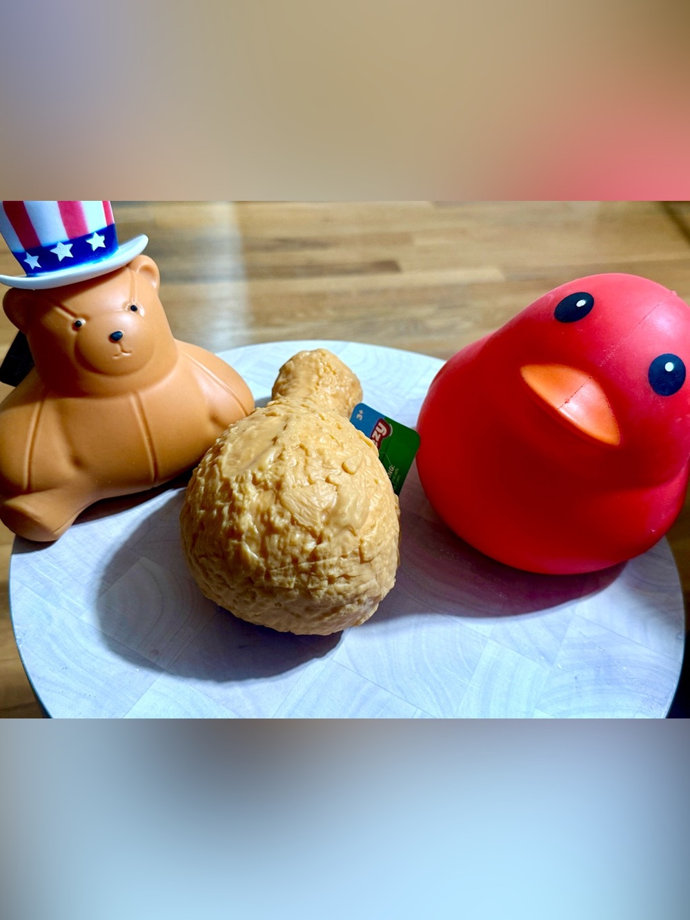 Patriotic Squeeezy Sunny Days Bear, Drumstick, Red Duck Squishy Bundle